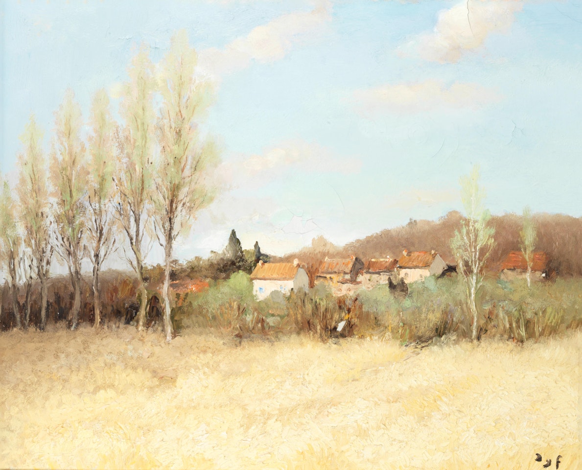 Peupliers et blés, Ile de France by Marcel Dyf