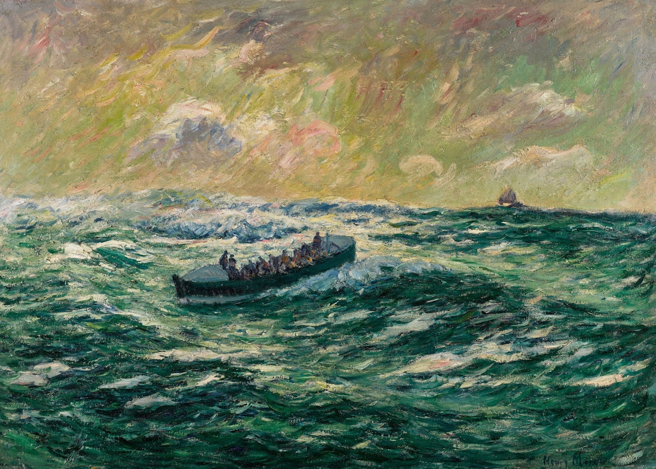 Le bateau de sauvetage à Audierne by Henry Moret