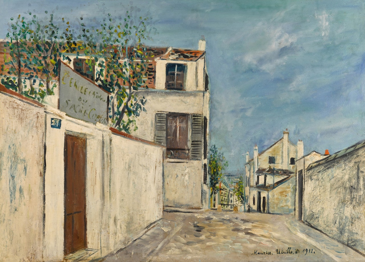 Le Cercle catholique du Sacré-Cœur, rue du Mont-Cenis à Montmartre by Maurice Utrillo