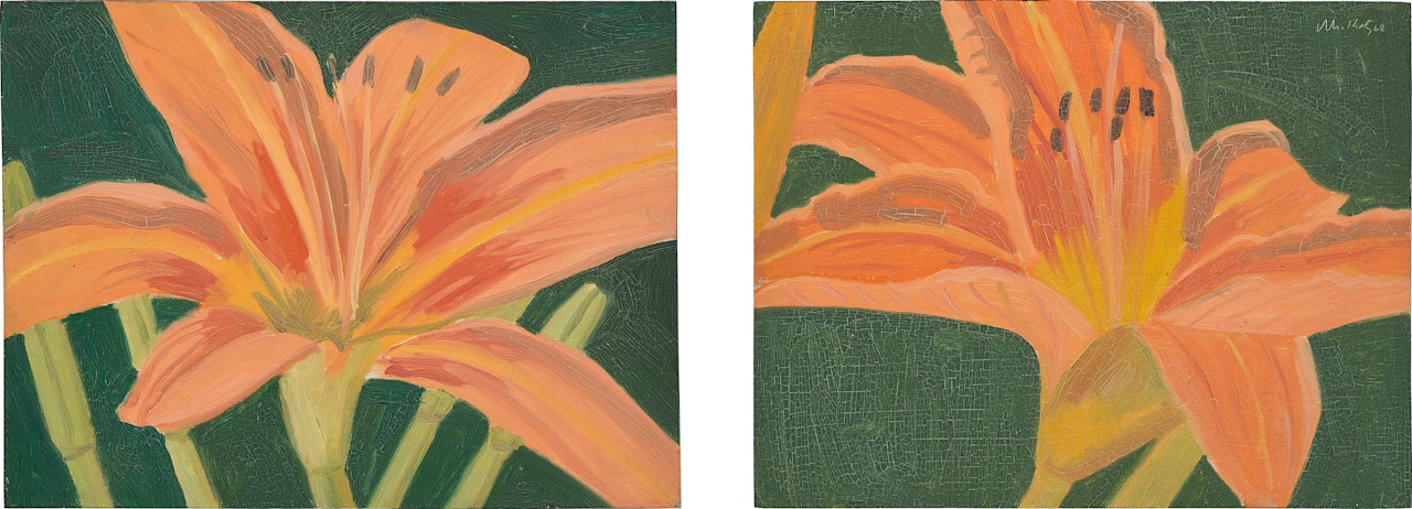 Two works: (i) Untitled (Lilies) 2; (ii) Untitled (Lilies) 1 by Alex Katz
