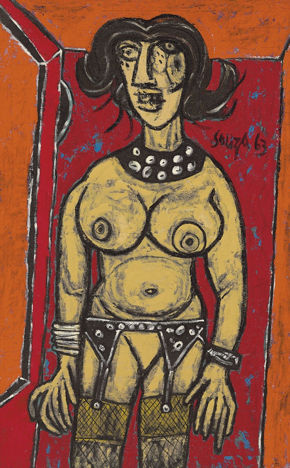 Untitled (Nude with Garters) by Francis Newton Souza