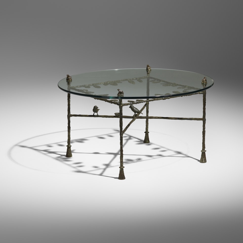 Table-feuilles, modèle bas aux grenouilles by Diego Giacometti