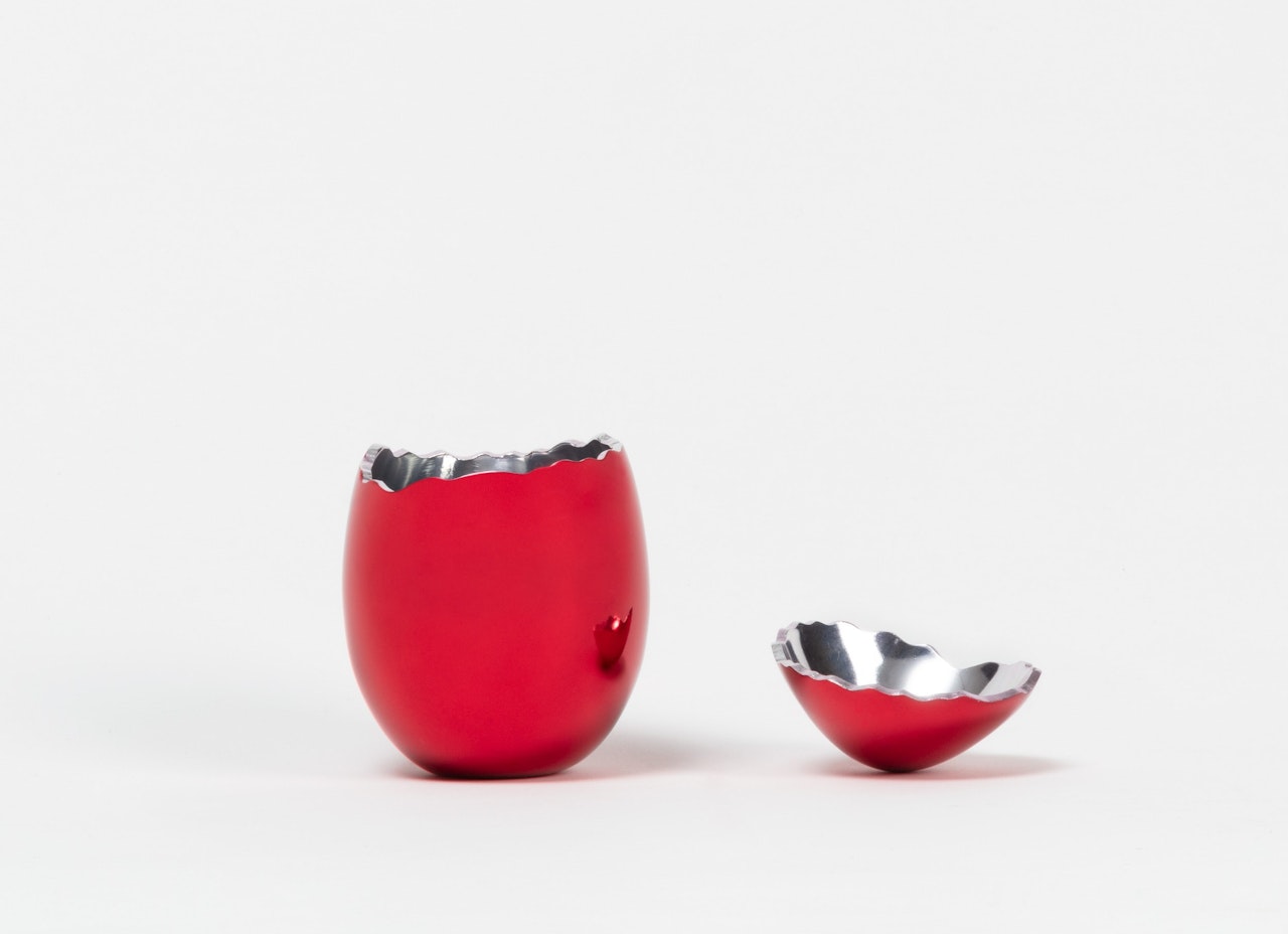 Cracked Egg (Red) by Jeff Koons