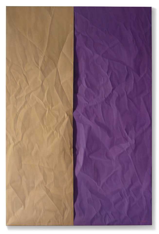 Untitled (Beige and Purple Paper) by Claudio Bravo