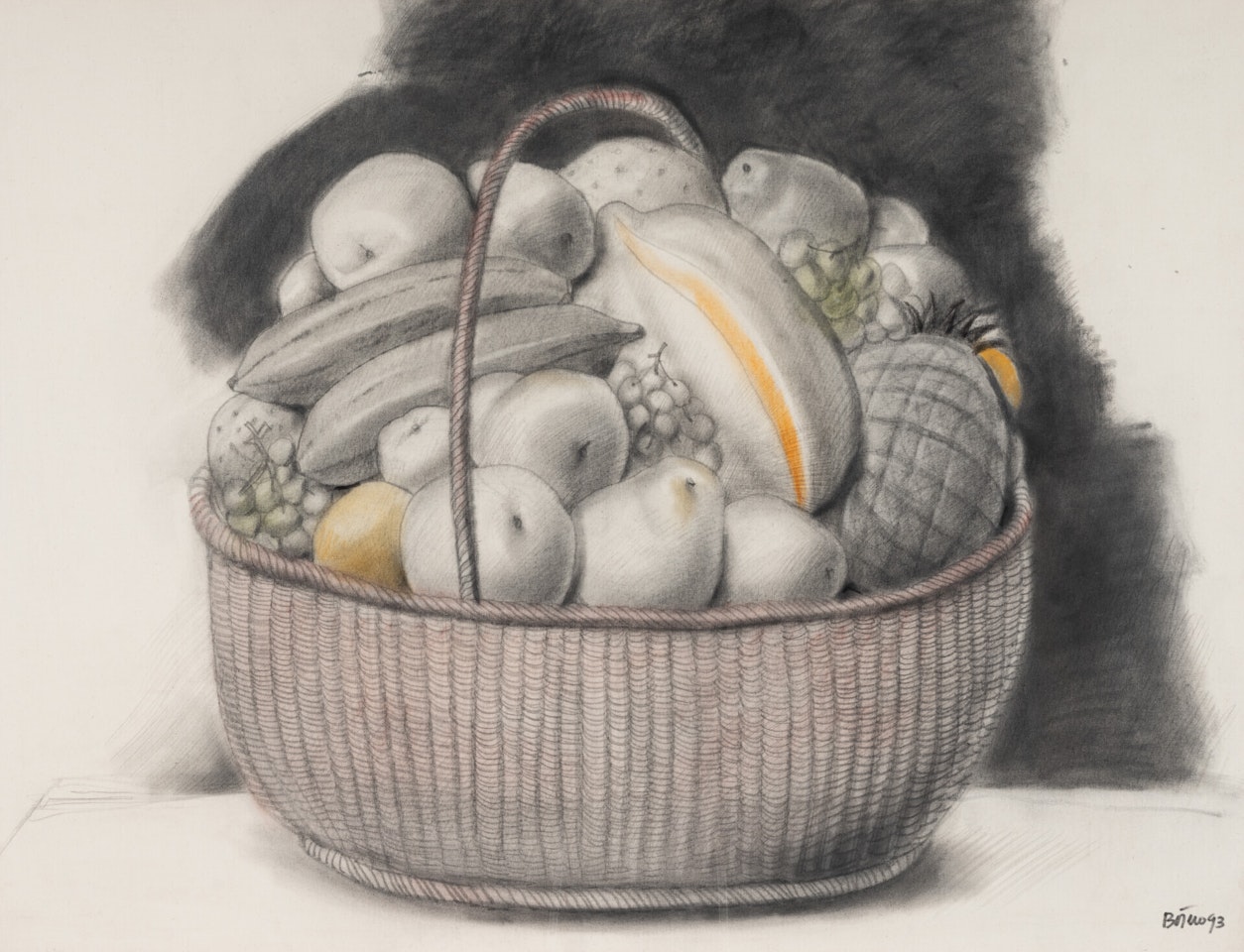 Basket of Fruit by Fernando Botero