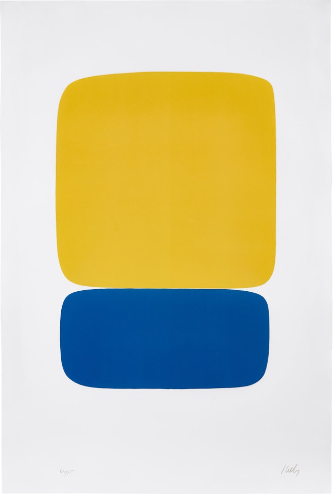 Yellow Over Dark Blue (Jaune sur Bleu Foncé), from Suite of Twenty-Seven Color Lithographs (A. 22) by Ellsworth Kelly