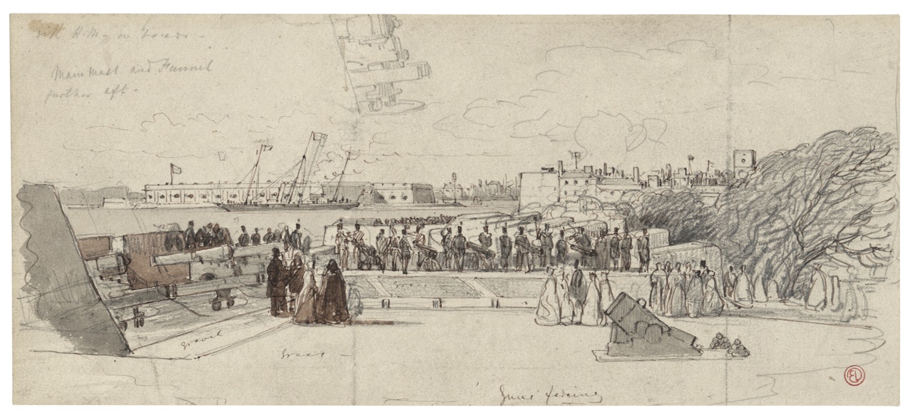 The Royal Yacht "Fairy" in Portsmouth Harbour by Edward Duncan