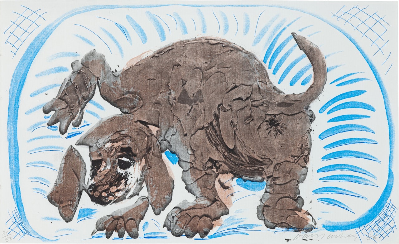 Stanley in a Basket, October 1986 (MCA Tokyo 318) by David Hockney