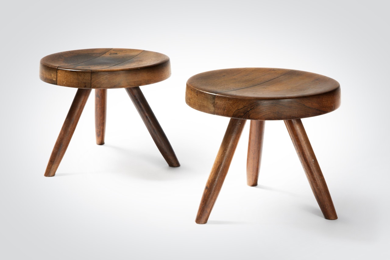 Pair of "Berger" Stools by Charlotte Perriand