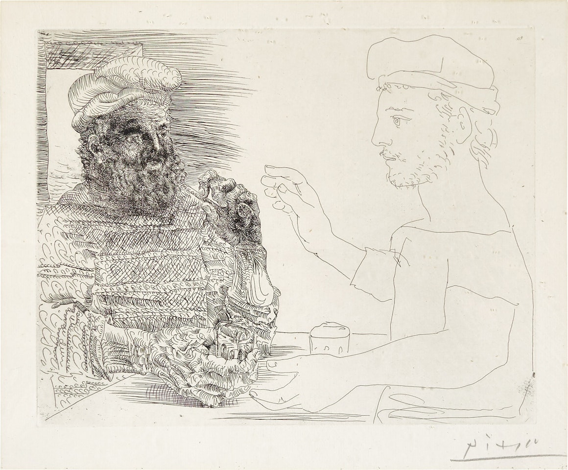 Deux Buveurs Catalans (B. 228; Ba. 442) by Pablo Picasso