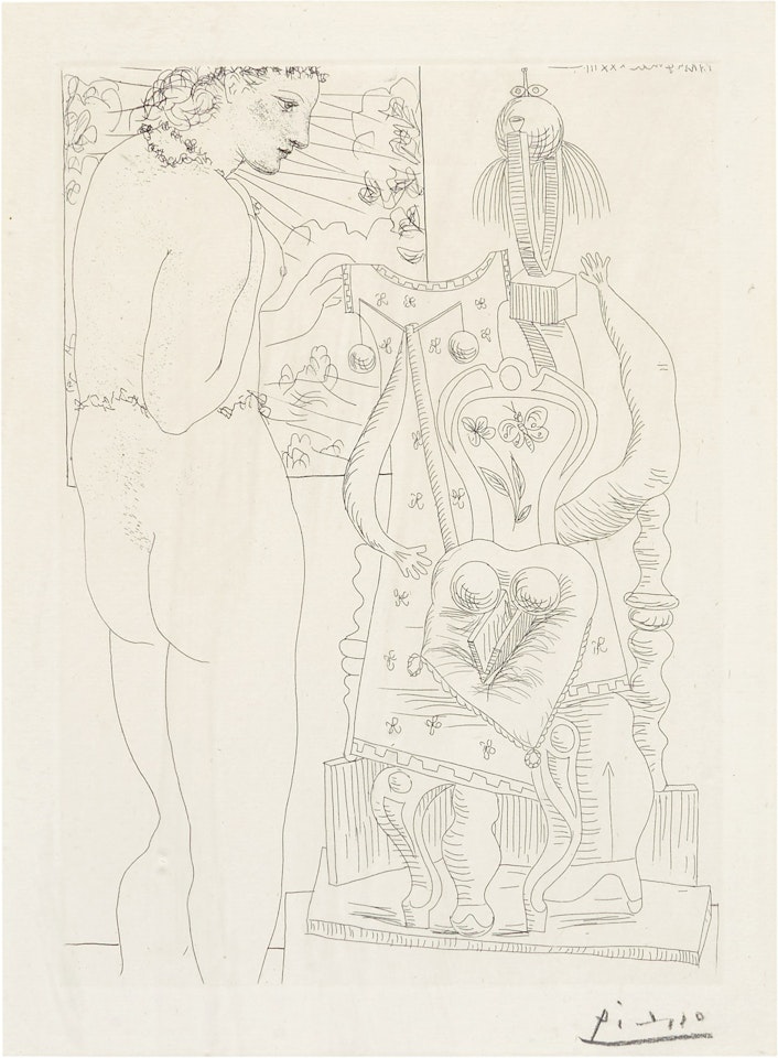 Modèle et Sculpture surréaliste (B. 187; Ba. 346) by Pablo Picasso