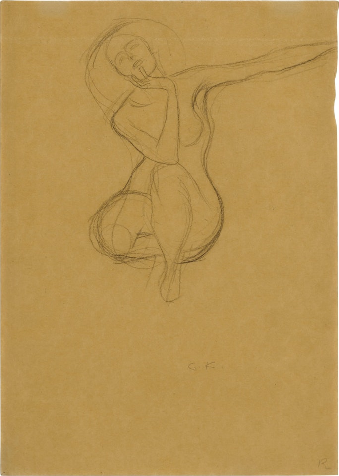 Hockender Weiblicher Akt (Squatting Female Nude) by Gustav Klimt