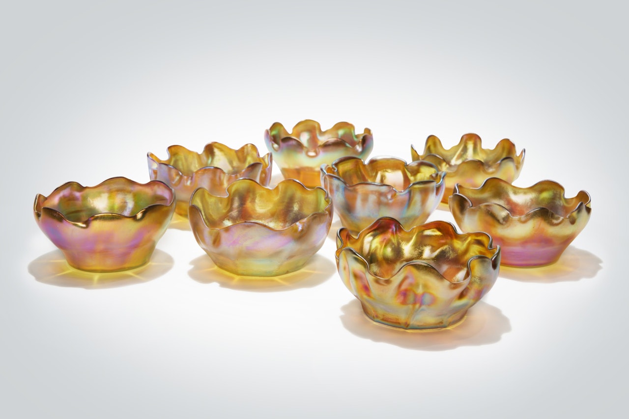 Set of Eight Finger Bowls by Tiffany Studios