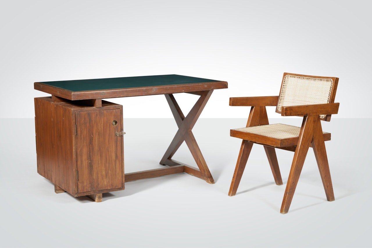 Desk and Office Chair by Pierre Jeanneret