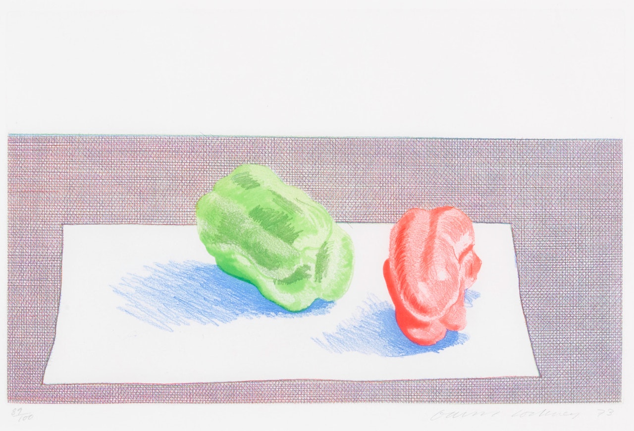 Two Peppers by David Hockney