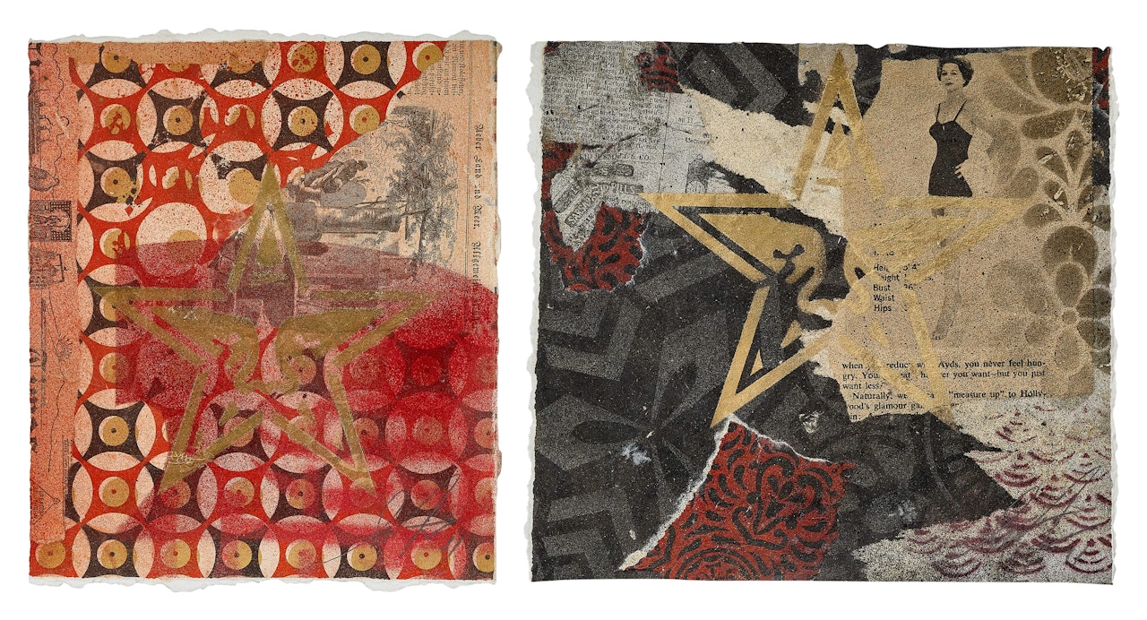 Obey Giant Gold Star (Red and Black) (Two Works) | OBEY GIANT金星（紅及黑色）(兩件作品） by Shepard Fairey