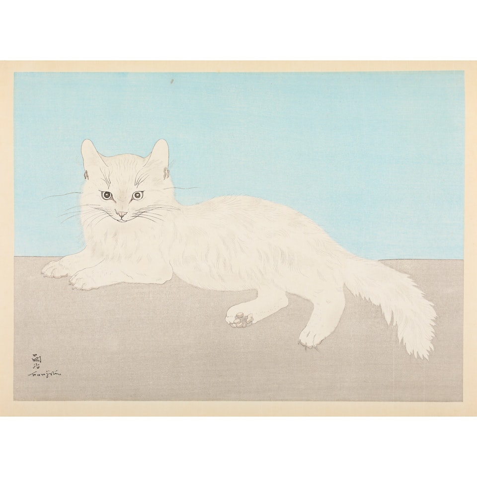 CHAT COUCHÉ / A CAT LYING DOWN by Leonard Tsuguharu Foujita