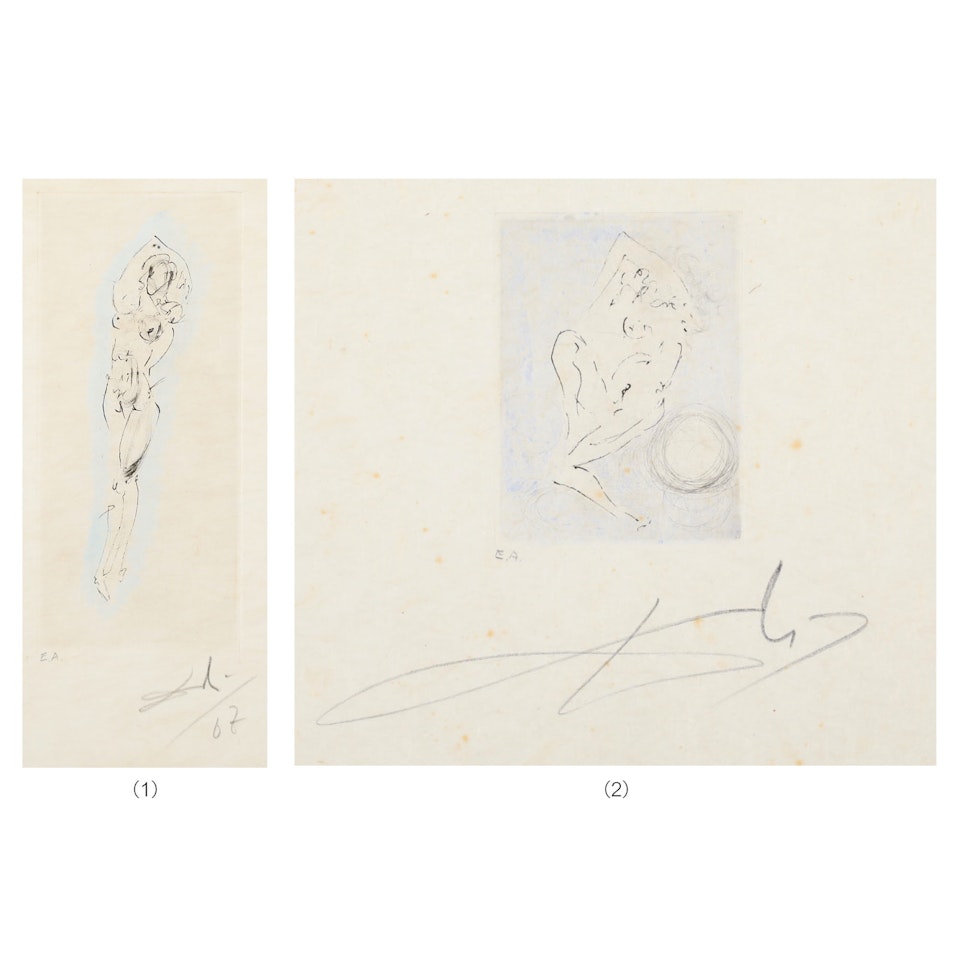 PETITS NUS D'APOLLINAIRE / LITTLE NUDE OF APOLLINAIRE 2 WORKS by Salvador Dali