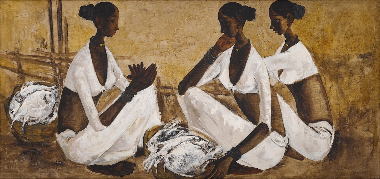Untitled (Fisherwomen) by B Prabha