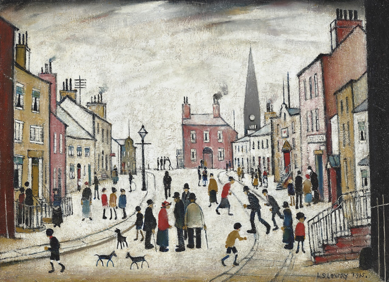 The Village Street by Laurence Stephen Lowry