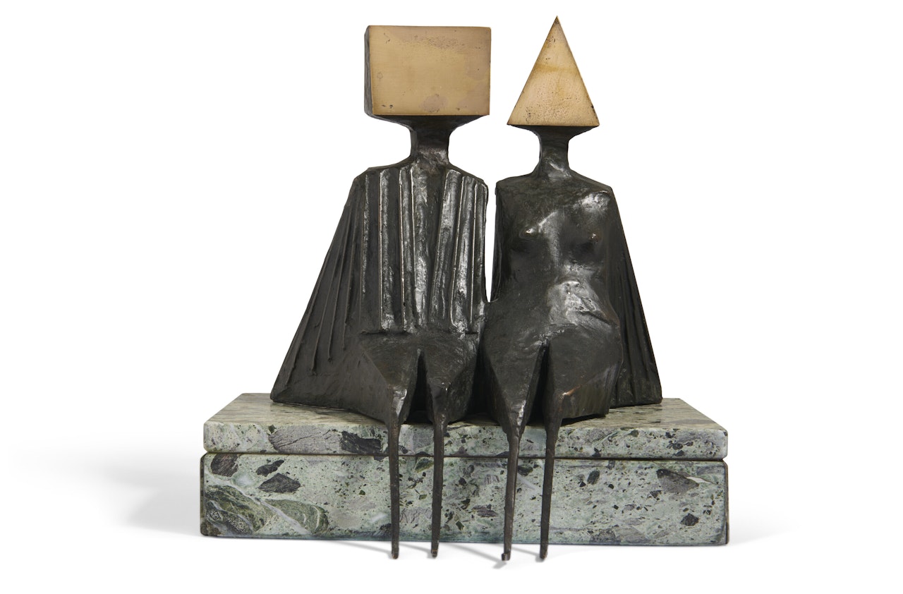 Sitting Couple on Base III by Lynn Chadwick