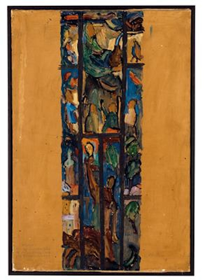 Entwurf für das Glasfenster im Verwaltungsgeb. der Röhrenwerke Hall T by Max Weiler