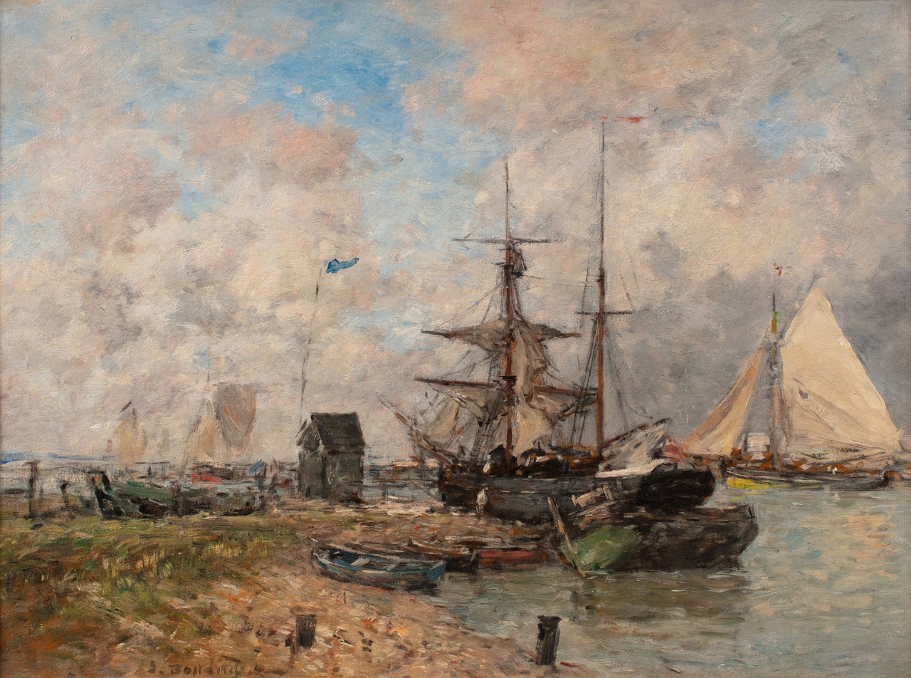 Trouville. Le port by Eugène Boudin