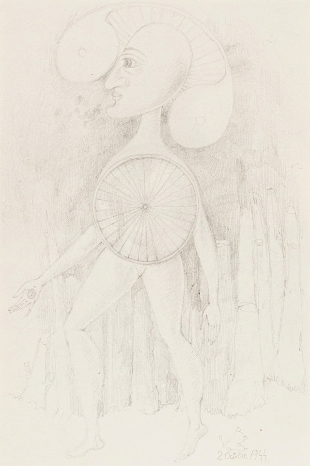 Femme surréaliste à la roue by Victor Brauner