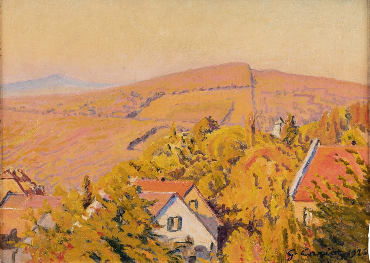 Les toits rouges à Georgenbon Hansen-Kopf by Gustave Cariot
