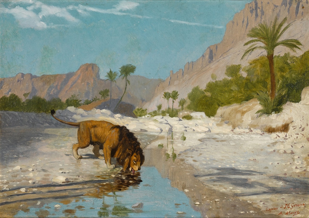 Lion in the Desert by Jean Léon Gérome