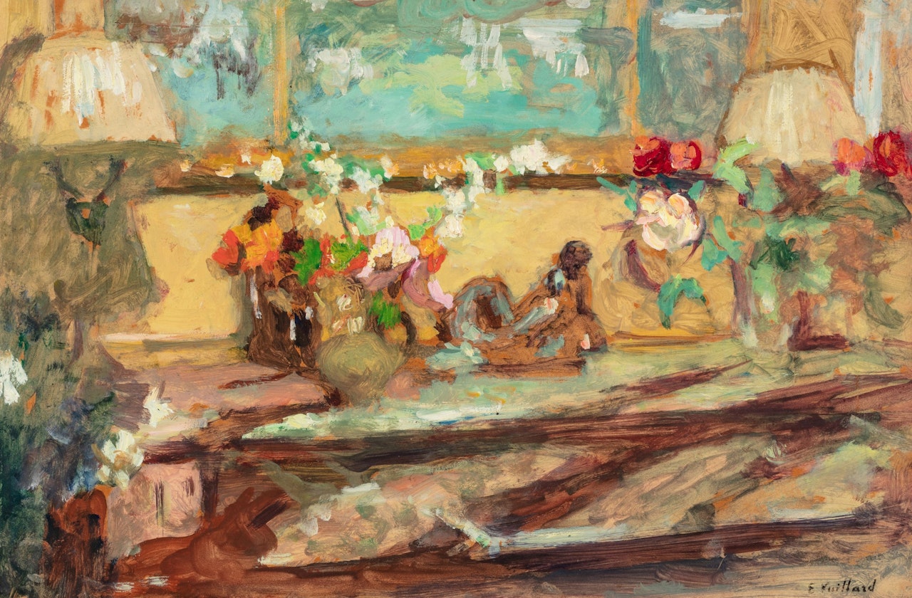 Fleurs sur une console by Édouard Vuillard