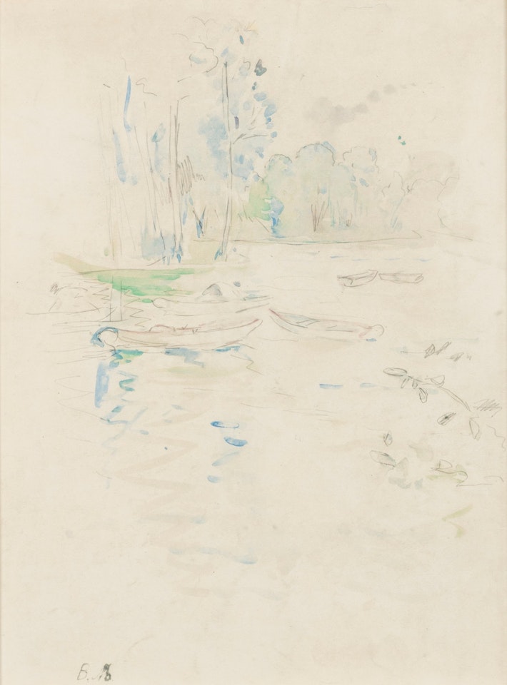 Barques sur le lac du bois de Boulogne by Berthe Morisot