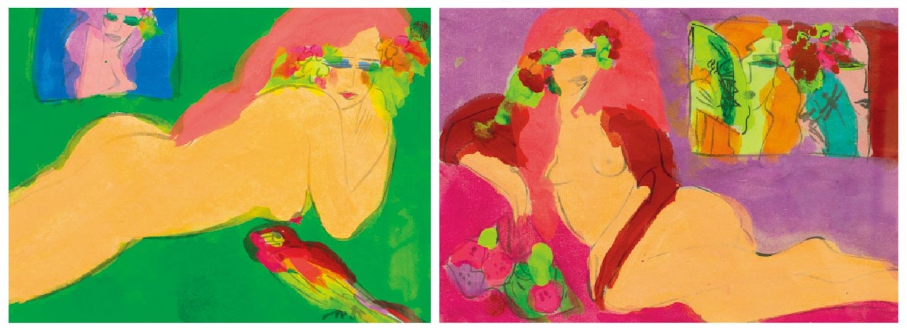 Nude（a set of two) by Walasse Ting