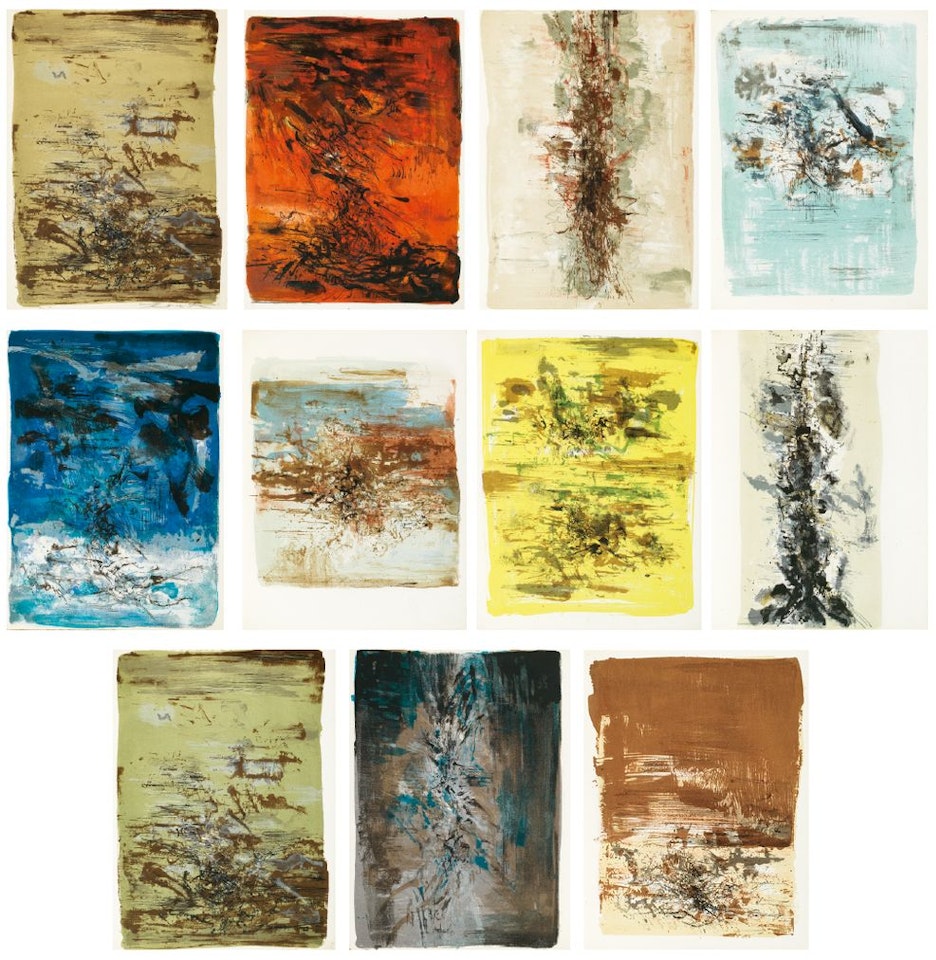 La Tentation de L'occident(a set of 11) by Zao Wou-Ki