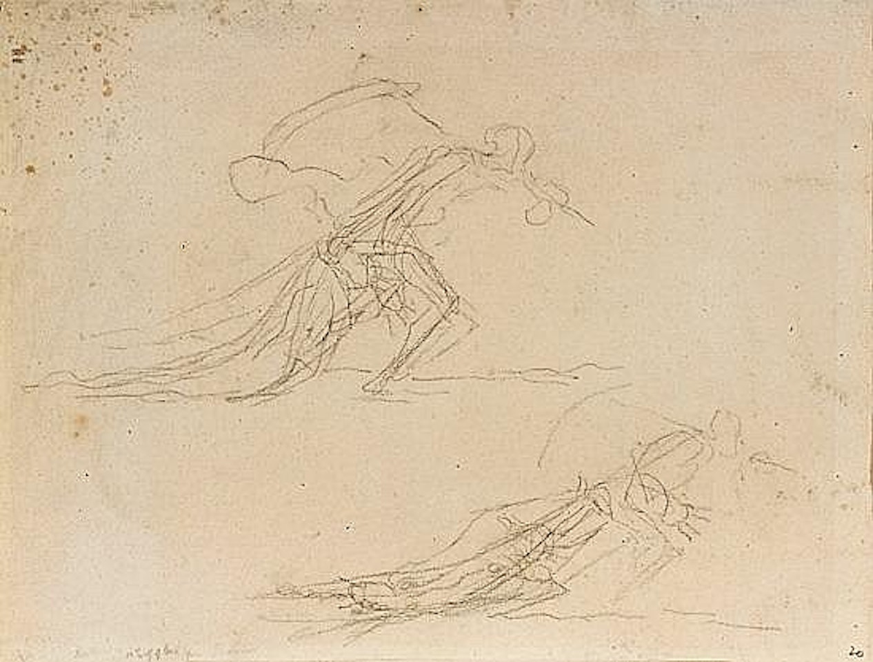 La mort portant sa faux et tirant un cadavre by Honoré Daumier