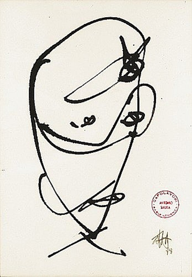 Tête by Antonio Saura