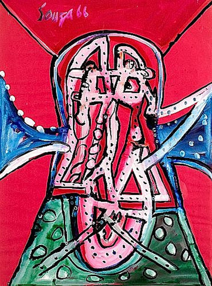 Sans titre, head with cross by Francis Newton Souza