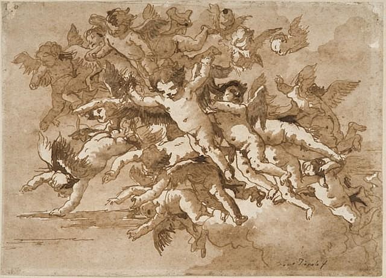 Nuée d'angelots by Giovanni Domenico Tiepolo