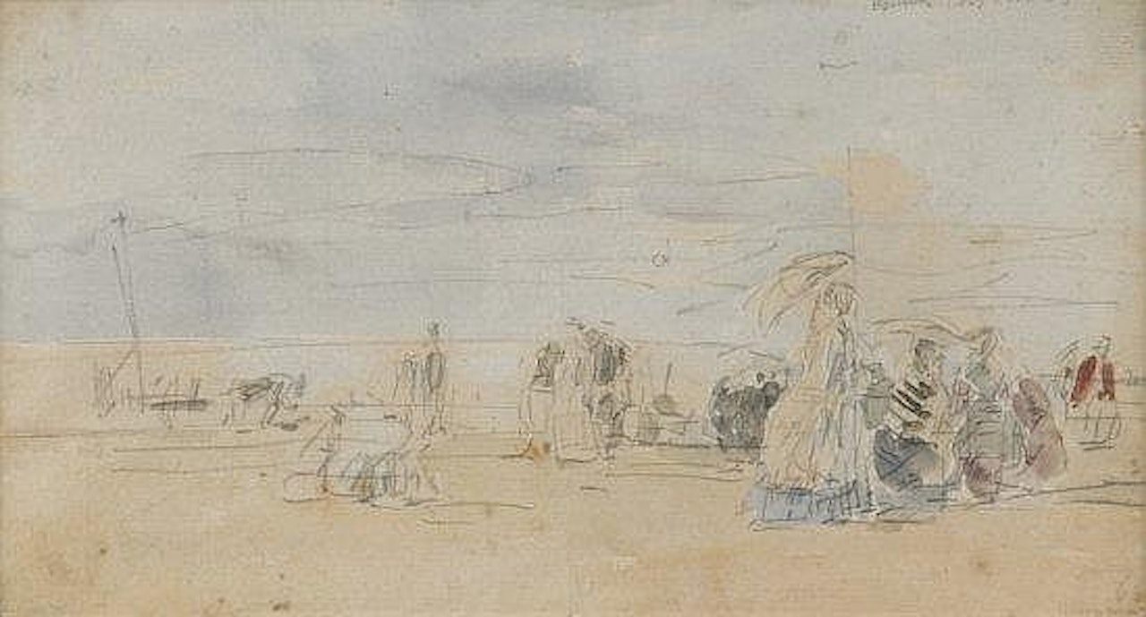 Scène de la plage by Eugène Boudin