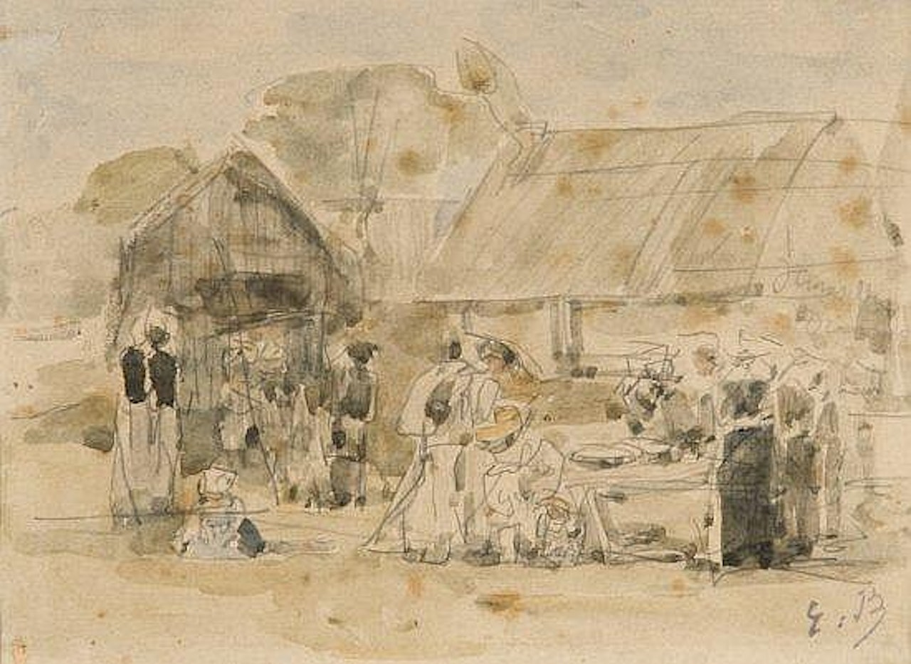 A la ferme by Eugène Boudin