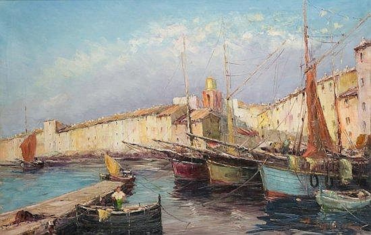 Le port de Saint-Tropez by Georgij Aleksandrovic Lapschin