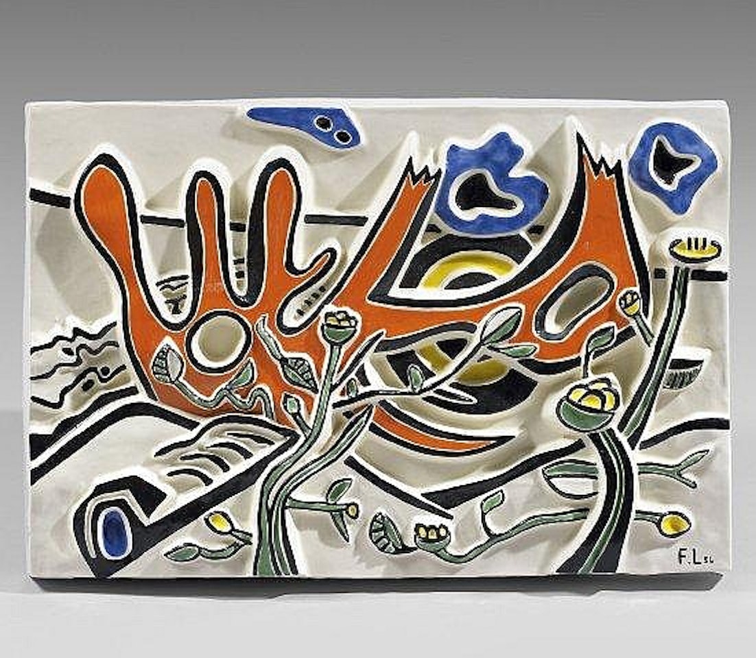 Formes abstraites dans le paysage, orange by Fernand Leger