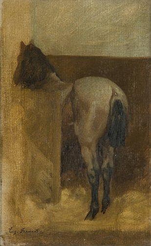 Cheval dans une écurie by Eugene Fromentin