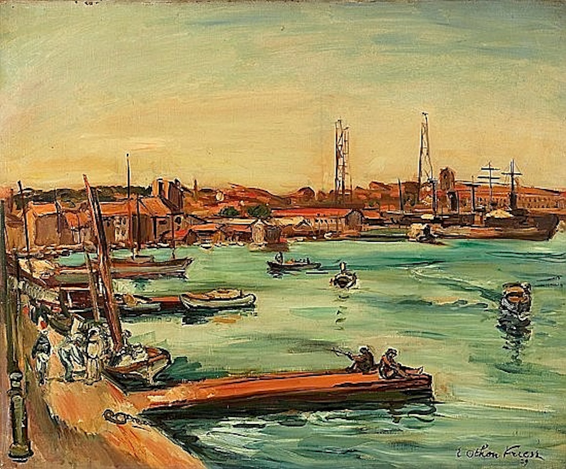 Port de toulon le soir by Othon Friesz