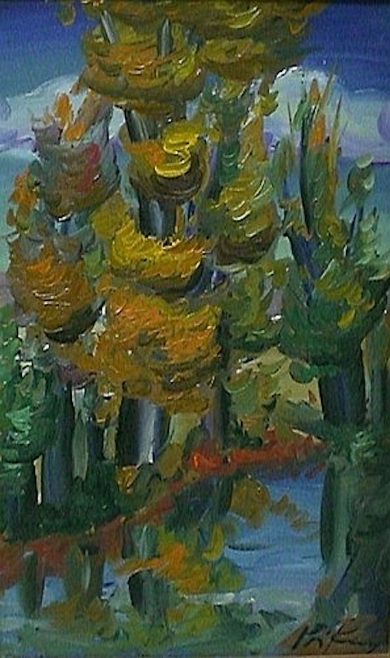 Arbres au bord de l'eau by Franz Priking