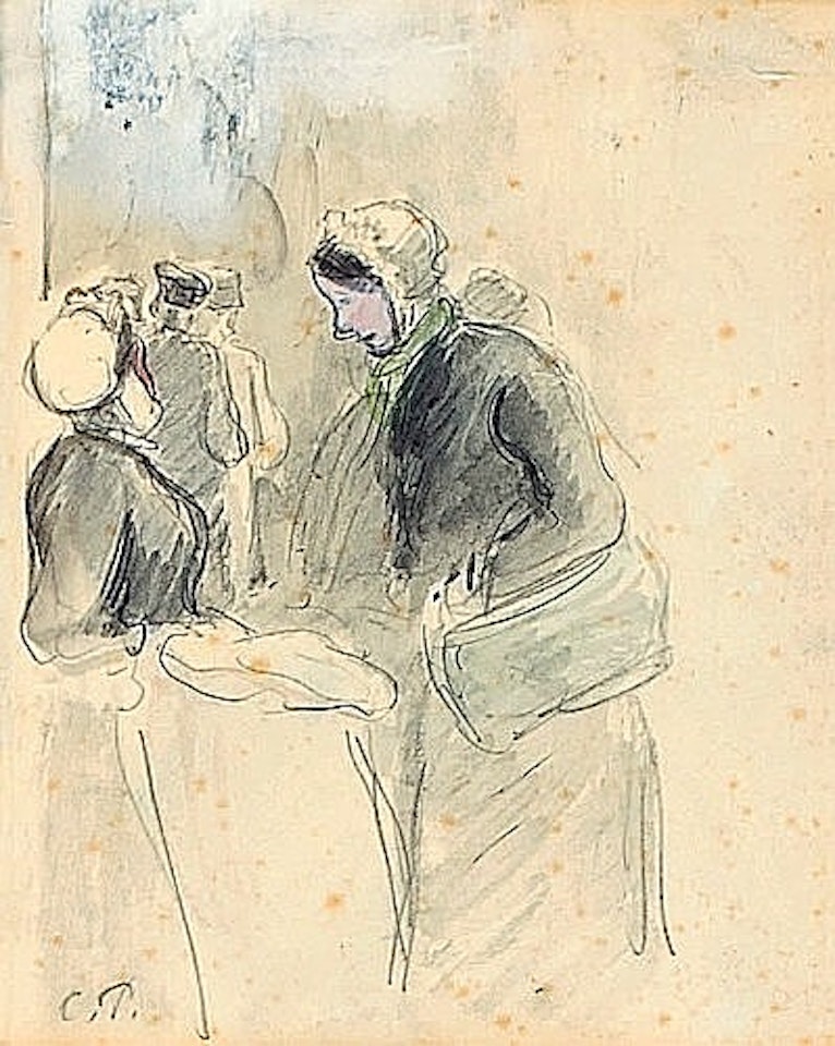 Scène de marché by Camille Pissarro
