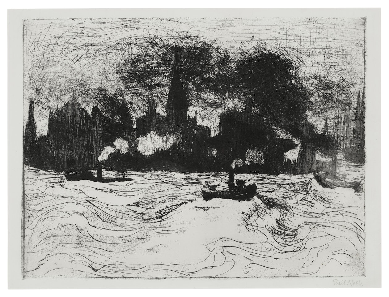 Hamburg, Binnenhafen (Hamburg, Inland Port) by Emil Nolde