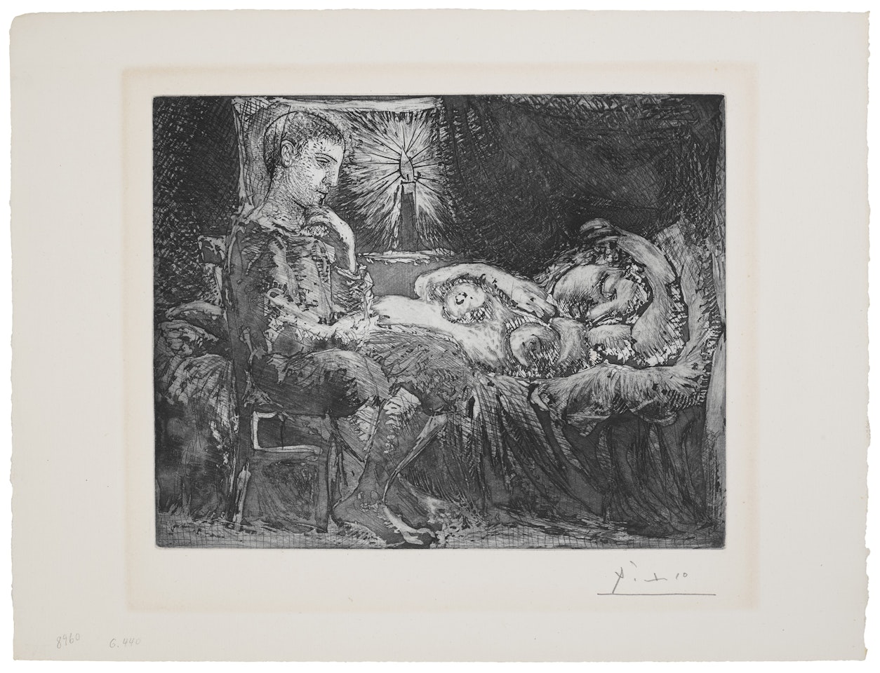 Garçon et dormeuse à la chandelle, from La Suite Vollard by Pablo Picasso