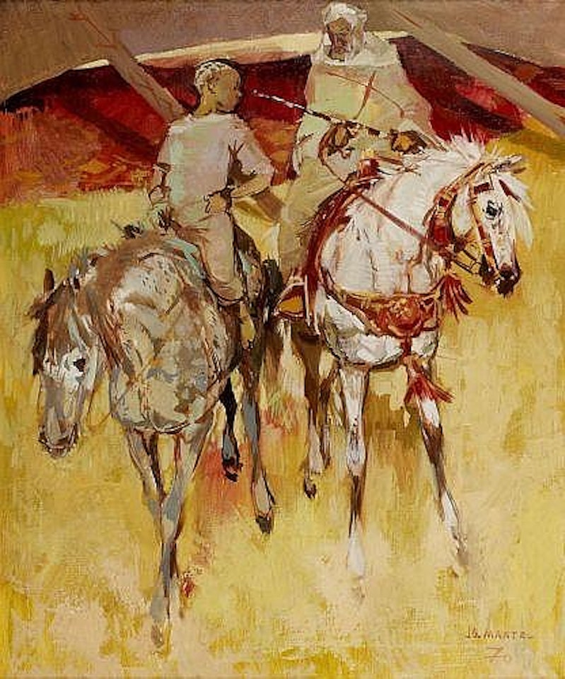 La promenade à cheval by Jean Gaston Mantel