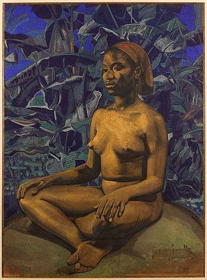 Fatima, Marrakech. Quatre femmes, méditation, étude pour Marrakech, porte de l'Atlas by Jacques Majorelle
